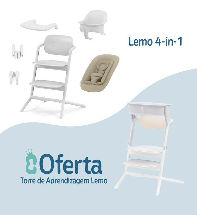 Cybex Lemo 4 em 1 All White com Learning Tower