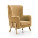 Alondra Poltrona Amamentação Glam Mustarda com Pés Madeira