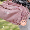 Bolso cambiador esponjoso Doomoo de pana rosa