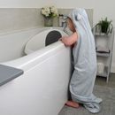 Shnuggle Toalha/Avental de Banho com Capuz Cinza