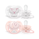 Philips Avent 2 chuchas ultra soft deco 0-6m rosa/branco
