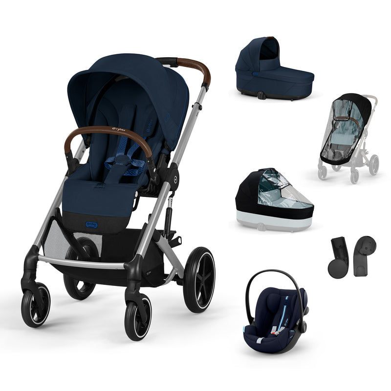 Cybex Balios S Lux + Alcofa + Cloud G Plus Ocean Blue + Capas de Chuva