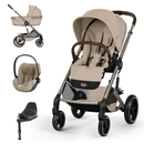 Cybex Balios S Lux 2 Almond Beige + Alcofa Dobrável + Cloud T Plus Cozy Beige + Base T