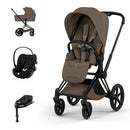Cybex Priam Comfort Matt Black + Alcofa Dobrável Coconut Brown + Cloud G3 Magic Black + Base G3