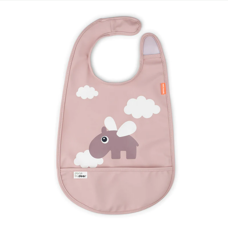 Done By Deer Bib Velcro Happy Clouds Powder